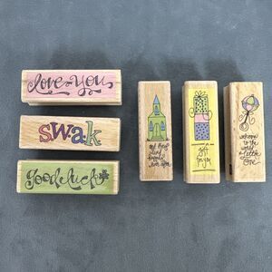 Kolette Hall Studio G Rubber Stamps Lot 2007 Love You Good Luck SWAK Wedding